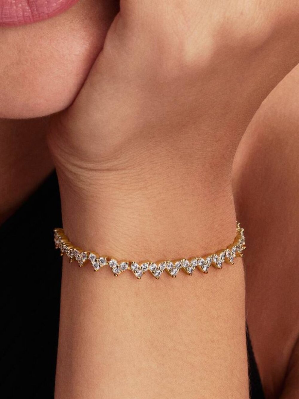 Pandora Triple Stone Heart Bracelet